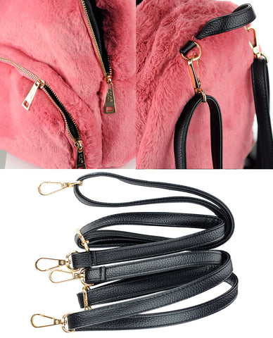 Nyfashion101 C.C Women's Faux Fur Fuzzy Backpack Schoolbag Shoulder Bag Purse