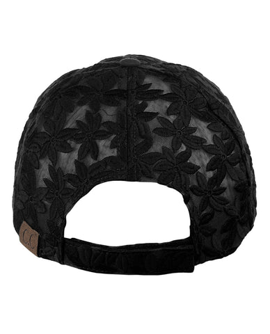 Nyfashion101 C.C Women's Floral Lace Panel Vented Adjustable Precurved Baseball Cap Hat