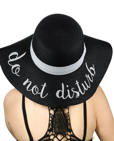 nyfashion101 C.C Women's Paper Weaved Crushable Beach Embroidered Quote Floppy Brim Sun Hat Do Not Disturb nyfashion101 C.C Women's Paper Weaved Crushable Beach Embroidered Quote Floppy Brim Sun Hat Do Not Disturb