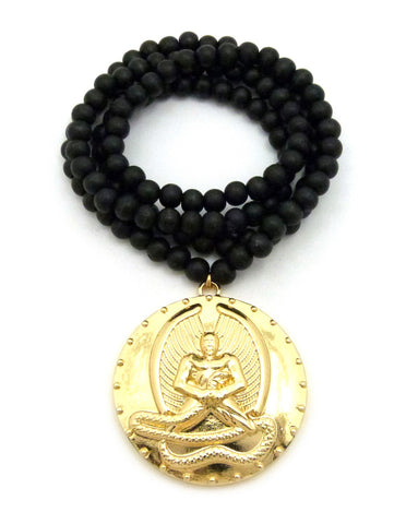 Nyfashion101 Diversified Single Pendant Piece W/ 8mm 36" Wood Bead Necklace - Euphanasia …