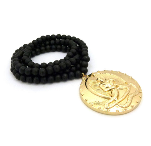 Nyfashion101 Diversified Single Pendant Piece W/ 8mm 36" Wood Bead Necklace - Euphanasia …