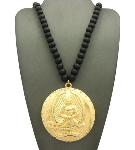 nyfashion101 Diversified Single Pendant Piece w/ 8mm 36" Wood Bead Necklace - Euphanasia …