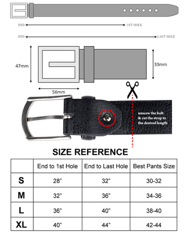 Nyfashion101 Eurosport Men's Design Faux Leather Classic Look Cut-To-Fit Belt With Dark Metal Square Buckle TS009
