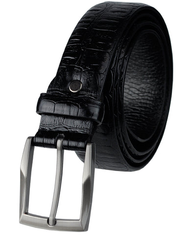 nyfashion101 Eurosport Men's Patterned Faux Leather Cut-To-Fit Belt with Gun Metal Square Buckle nyfashion101 Eurosport Men's Patterned Faux Leather Cut-To-Fit Belt with Gun Metal Square Buckle