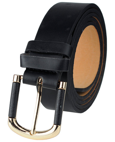 Nyfashion101 Eurosport Women's Slim Bonded Leather Casual Belt With 2 Tone Buckle
