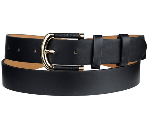 Nyfashion101 Eurosport Women's Slim Bonded Leather Casual Belt With 2 Tone Buckle