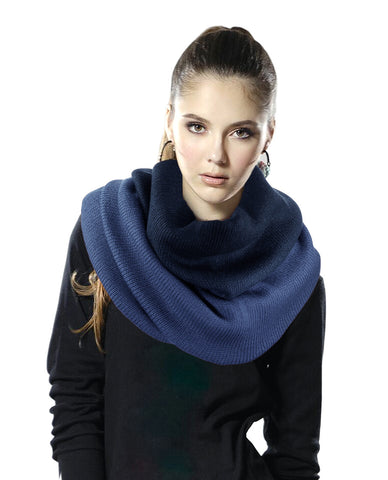 Nyfashion101 Exclusive Two Tone Winter Pullover Loop Cowl Tube Scarf