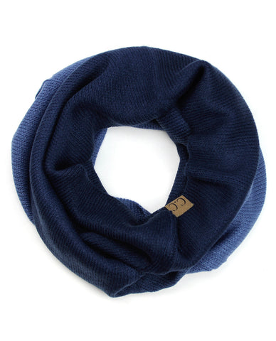 Nyfashion101 Exclusive Two Tone Winter Pullover Loop Cowl Tube Scarf