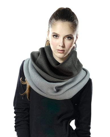 nyfashion101 Exclusive Two Tone Winter Pullover Loop Cowl Tube Scarf nyfashion101 Exclusive Two Tone Winter Pullover Loop Cowl Tube Scarf