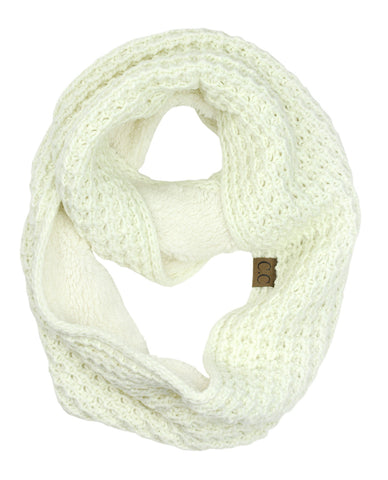 Nyfashion101 Exclusive Warm Chunky Knit Sherpa Lined Winter Infinity Scarf
