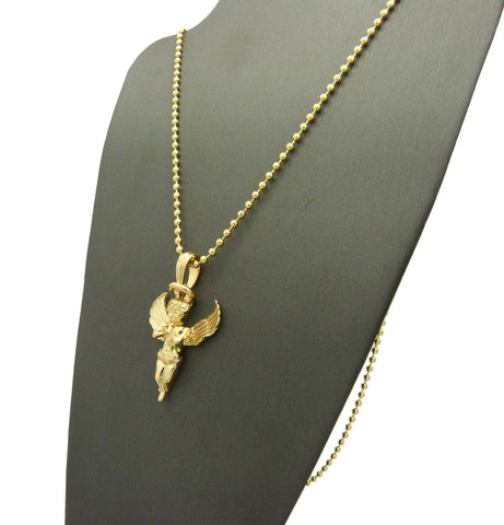 Nyfashion101 Extended Wing Praying Halo Angel Pendant W/ Chain Necklace