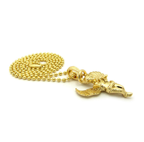 Nyfashion101 Extended Wing Praying Halo Angel Pendant W/ Chain Necklace