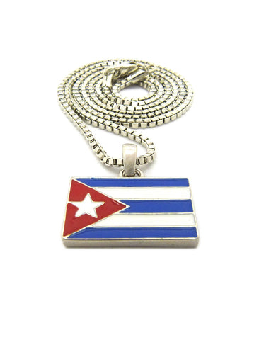 Nyfashion101 Flag Of Cuba Micro Pendant With Chain Necklace