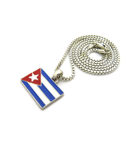 Nyfashion101 Flag Of Cuba Micro Pendant With Chain Necklace