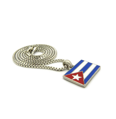 Nyfashion101 Flag Of Cuba Micro Pendant With Chain Necklace