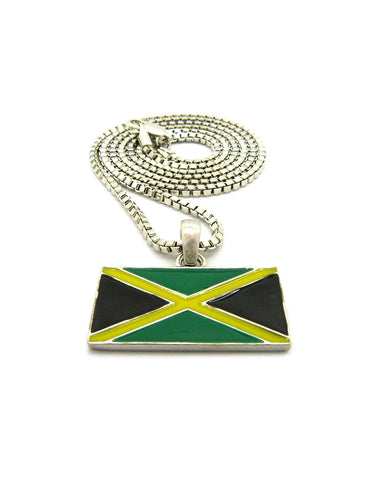 Nyfashion101 Flag Of Jamaica Micro Pendant With Chain Necklace