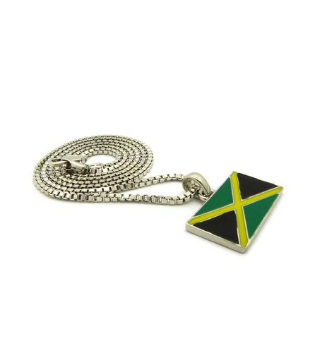 Nyfashion101 Flag Of Jamaica Micro Pendant With Chain Necklace