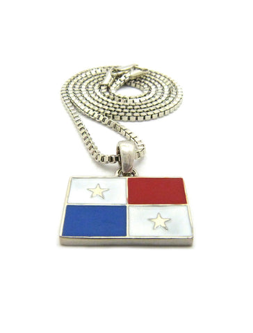 Nyfashion101 Flag Of Panama Micro Pendant With Chain Necklace