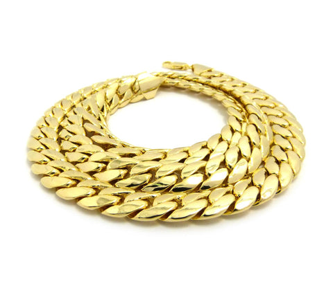 Nyfashion101 Gold-Tone 11mm Miami Cuban Chain Necklace W/ Lobster Clasp