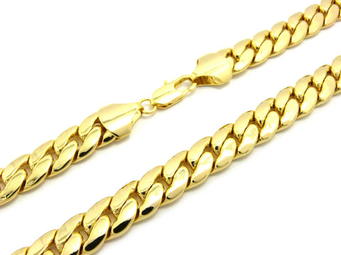 Nyfashion101 Gold-Tone 11mm Miami Cuban Chain Necklace W/ Lobster Clasp