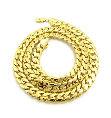 nyfashion101 Gold-Tone 11mm Miami Cuban Chain Necklace w/ Lobster Clasp