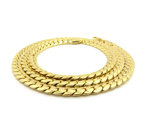 Nyfashion101 Gold-Tone 6mm Miami Cuban Chain Necklace W/ Lobster Clasp