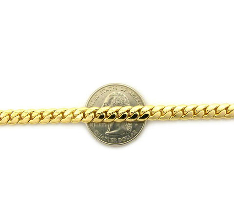 Nyfashion101 Gold-Tone 6mm Miami Cuban Chain Necklace W/ Lobster Clasp