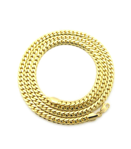 nyfashion101 Gold-Tone 6mm Miami Cuban Chain Necklace w/ Lobster Clasp