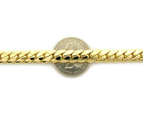 Nyfashion101 Gold-Tone 8mm Miami Cuban Chain Necklace W/ Lobster Clasp