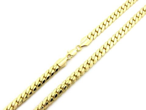 Nyfashion101 Gold-Tone 8mm Miami Cuban Chain Necklace W/ Lobster Clasp