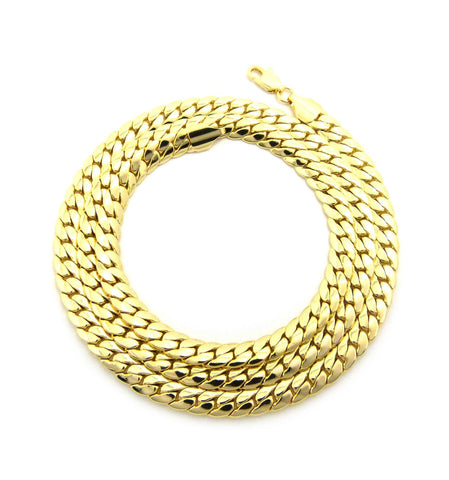 nyfashion101 Gold-Tone 8mm Miami Cuban Chain Necklace w/ Lobster Clasp