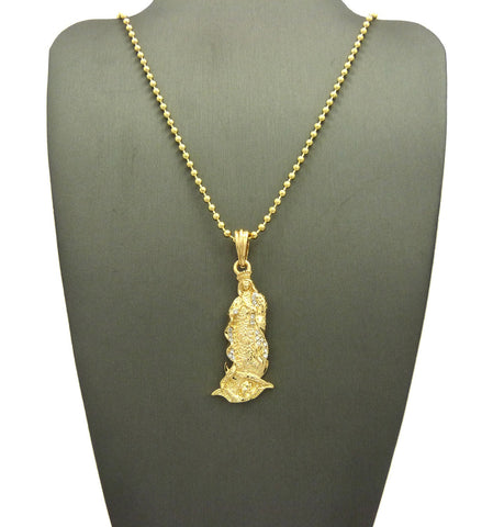 nyfashion101 Gold-Tone Contoured Mother Mary Pendant w/ Chain Necklace