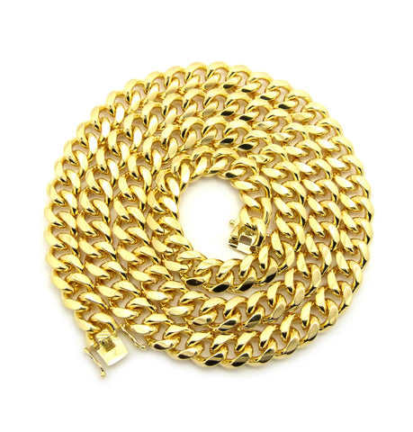 nyfashion101 Gold-Tone Men's 10mm Miami Cuban Link Chain Necklace with Box Clasp