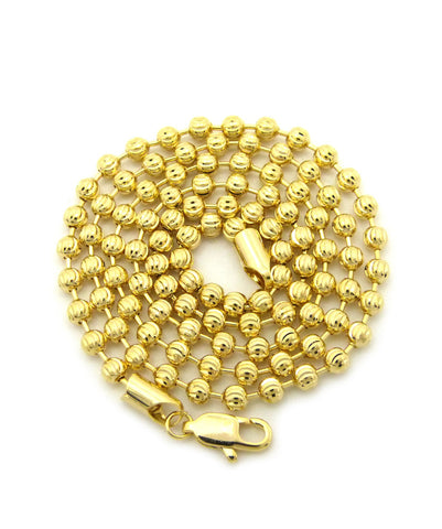 Nyfashion101 Hip-Hop Rapper Style 4mm Moon Cut Ball Chain Necklace