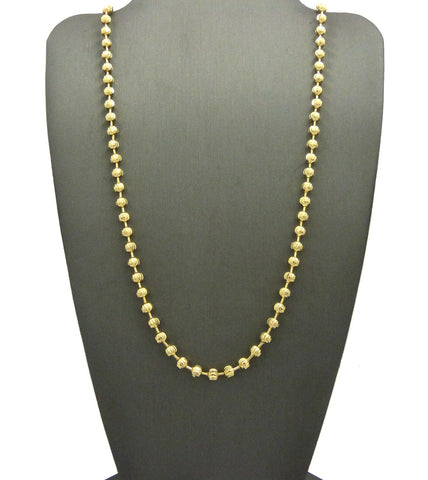 nyfashion101 Hip-Hop Rapper Style 4mm Moon Cut Ball Chain Necklace