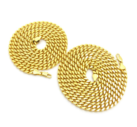 Nyfashion101 Hip-Hop Style 6mm 24" & 30'' Box Cuban Chain Necklace Set Gold-Tone