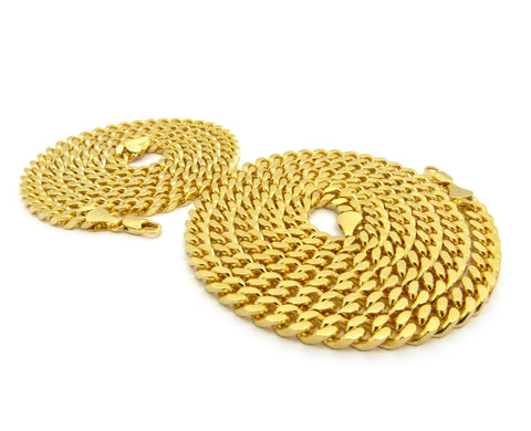 Nyfashion101 Hip-Hop Style 6mm 24" & 30'' Box Cuban Chain Necklace Set Gold-Tone