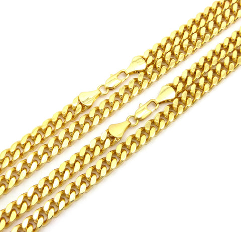Nyfashion101 Hip-Hop Style 6mm 24" & 30'' Box Cuban Chain Necklace Set Gold-Tone