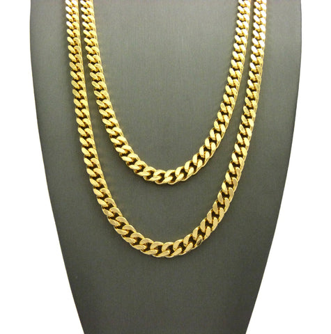 nyfashion101 Hip-Hop Style 6mm 24" & 30'' Box Cuban Chain Necklace Set Gold-Tone