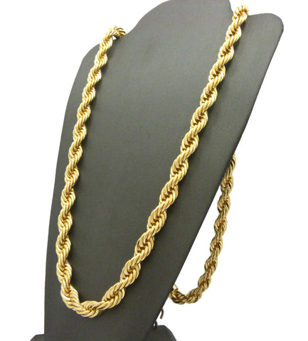 Nyfashion101 Hip-Hop Style Rappers' 8mm Rope Chain Necklace In Gold-Tone