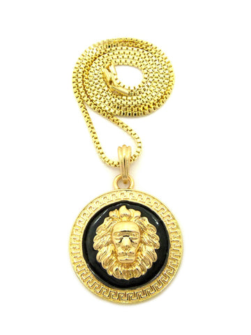 Nyfashion101 Lion Head Medallion Pendant W/ Chain Necklace