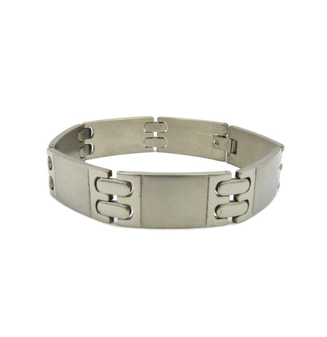 nyfashion101 Men's Stainless Steel Link Bracelet w/ Foldover Clasp