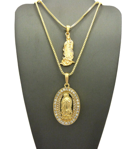 nyfashion101 Mother Mary Pendant Set with Chain Necklaces