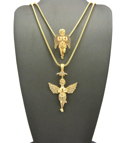 nyfashion101 Angel Pendant Set w/ Chain Necklace