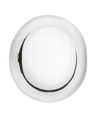 Nyfashion101 NYFASHION101 Black Band Straw Weaved Summer Bowler Derby Hat