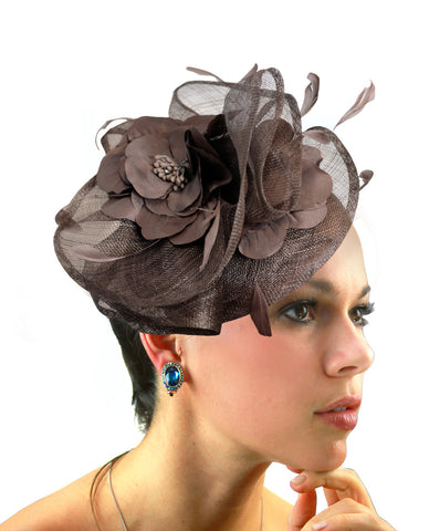 Nyfashion101 NYfashion101 Cocktail Elegant Ruffle Feather Sinamay Fascinator Headband