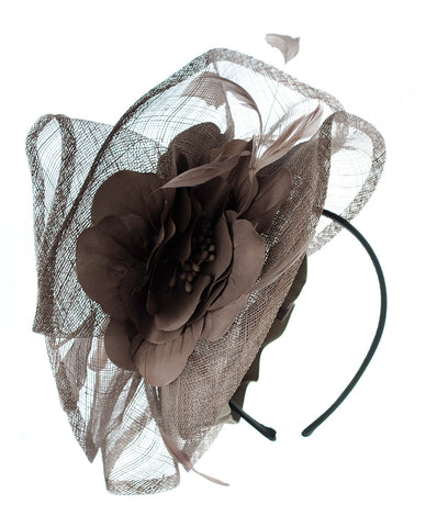 Nyfashion101 NYfashion101 Cocktail Elegant Ruffle Feather Sinamay Fascinator Headband