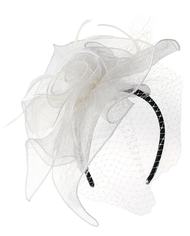 nyfashion101 NYFASHION101 Cocktail Formal Party Face Veil Floral Mesh Fascinator Headband