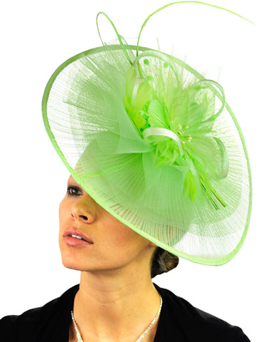 Nyfashion101 NYFASHION101 Cocktail Sinamay Fascinator Headband Feather & Flower Design