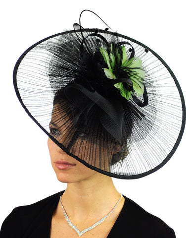 Nyfashion101 NYFASHION101 Cocktail Sinamay Fascinator Headband Feather & Flower Design